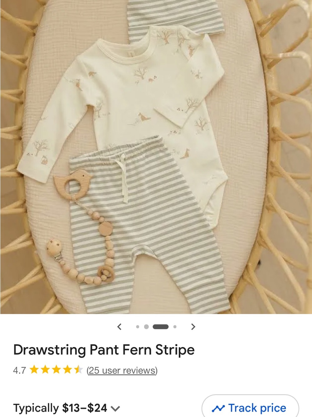 Quincy Mae Sage & White Striped Jogger Pants - Picture 5 of 5